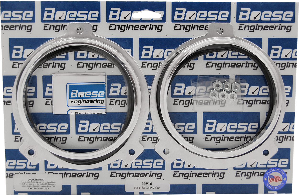 1951-1952 Chevy Car Aluminum Adapter Rings for 5" Quads (Auto Meter, Classic Instruments or Dolphin)