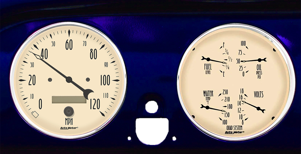 1951-1952 Chevy Car Billet Aluminum Adapter Rings AutoMeter Street Rod Series Gauges - Image 4