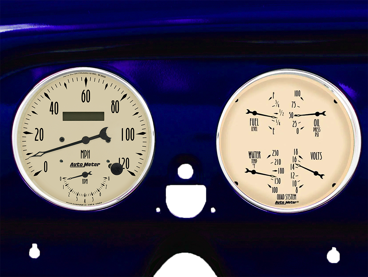 1951-1952 Chevy Car Billet Aluminum Adapter Rings AutoMeter Street Rod Series Gauges (Speedo/Tach) - Image 4