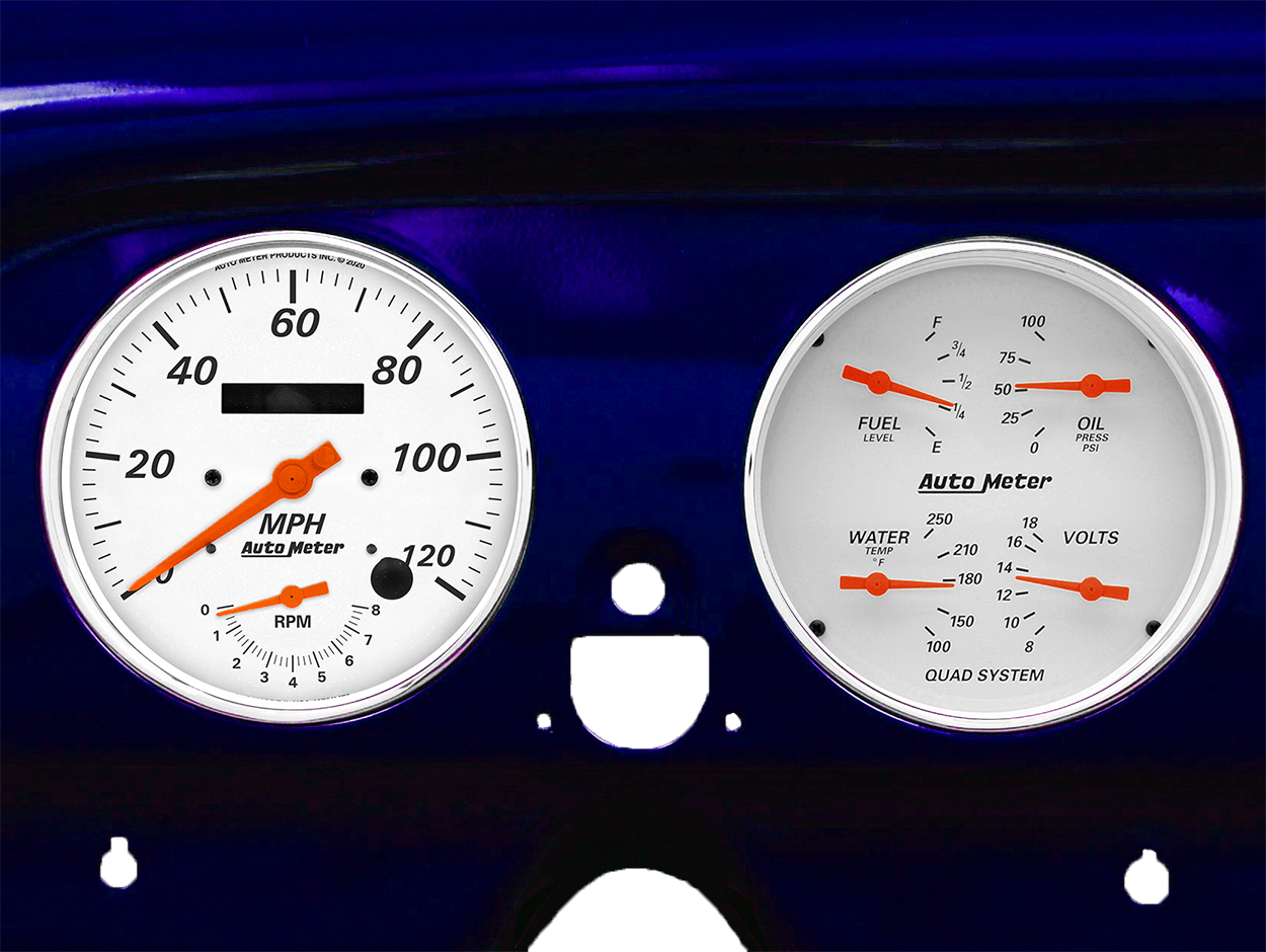 1951-1952 Chevy Car Billet Aluminum Adapter Rings AutoMeter Street Rod Series Gauges (Speedo/Tach) - Image 6