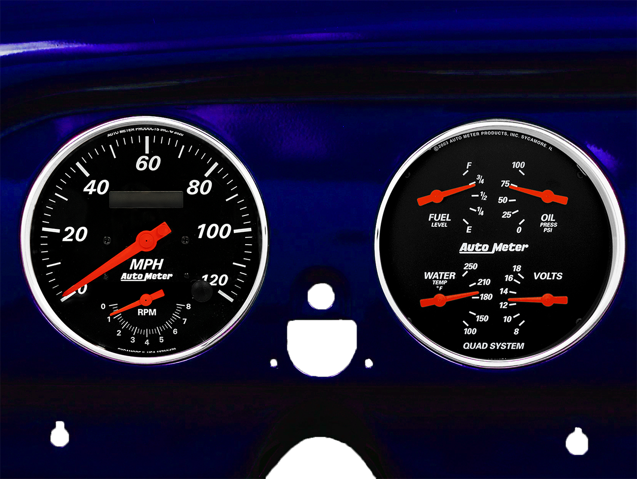 1951-1952 Chevy Car Billet Aluminum Adapter Rings AutoMeter Street Rod Series Gauges (Speedo/Tach) - Image 5