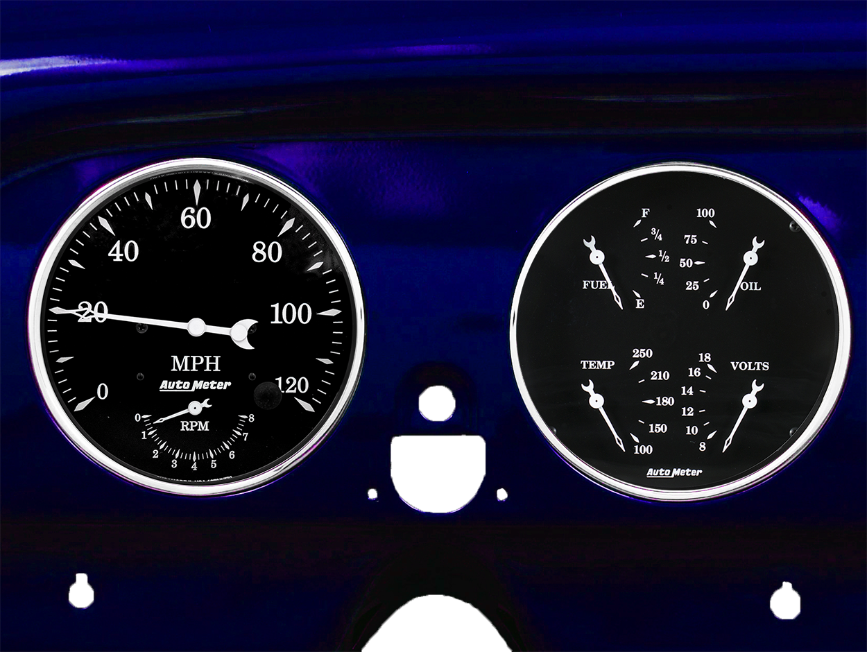 1951-1952 Chevy Car Billet Aluminum Adapter Rings AutoMeter Street Rod Series Gauges (Speedo/Tach) - Image 2