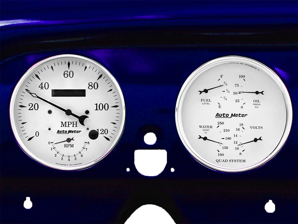 1951-1952 Chevy Car Billet Aluminum Adapter Rings AutoMeter Street Rod Series Gauges (Speedo/Tach) - Image 3