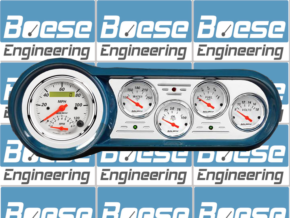 1953-1954 Chevy Car Billet Aluminum Gauge Panel w/ Auto Meter Street Rod Series Gauges (Speedo/Tach)