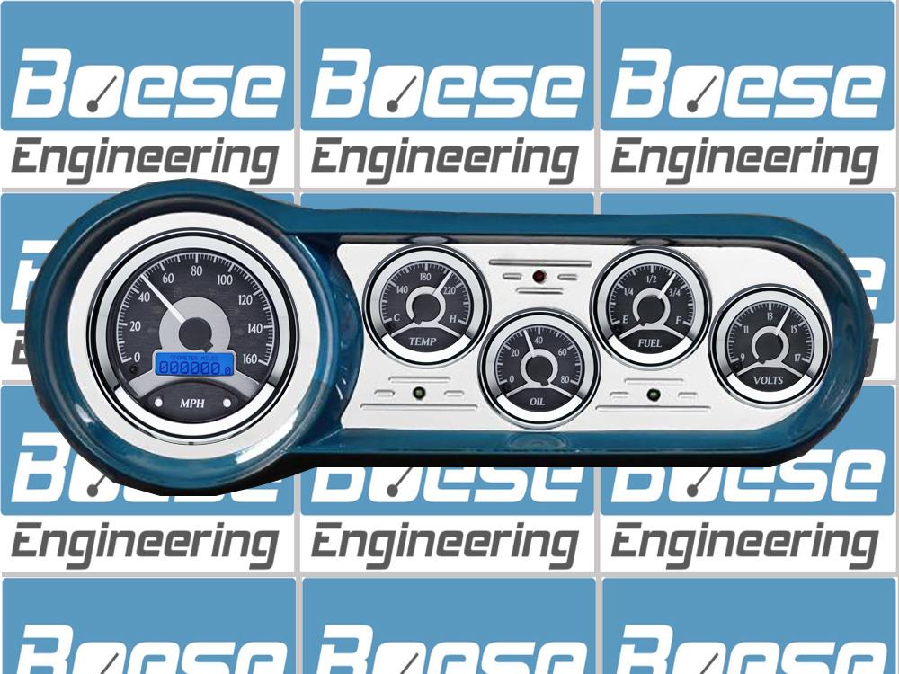 1953-1954 Chevy Car Billet Aluminum Gauge Panel w/ Dakota Digital VHX-1050 Black Alloy Gauges - Image 2