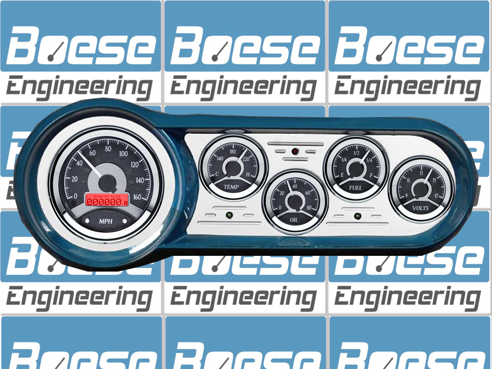 1953-1954 Chevy Car Billet Aluminum Gauge Panel w/ Dakota Digital VHX-1050 Black Alloy Gauges - Image 3