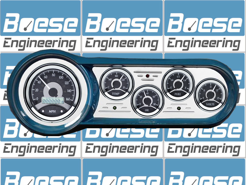 1953-1954 Chevy Car Billet Aluminum Gauge Panel w/ Dakota Digital VHX-1050 Black Alloy Gauges