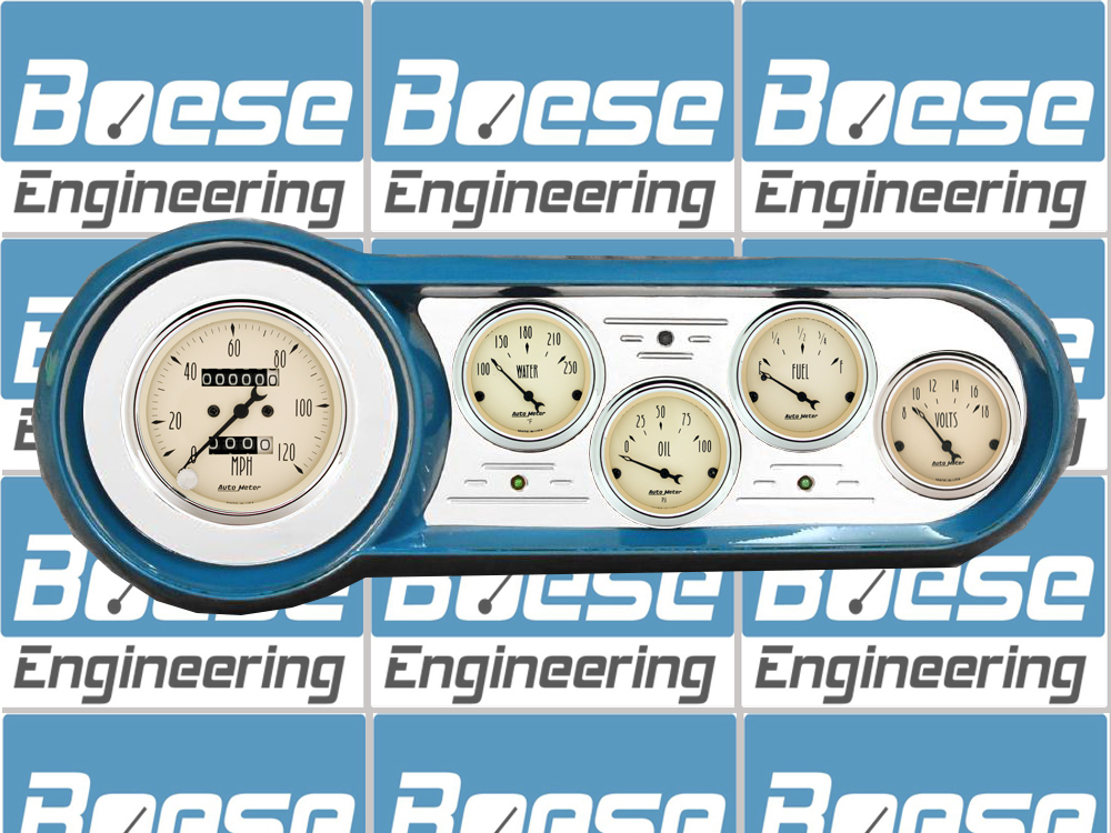 1953-1954 Chevy Car Billet Aluminum Gauge Panel w/ Auto Meter Street Rod series gauges - Image 3