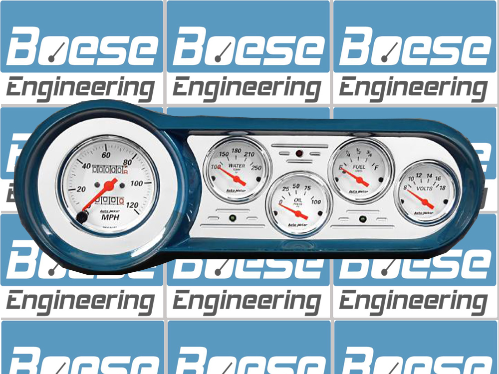 1953-1954 Chevy Car Billet Aluminum Gauge Panel w/ Auto Meter Street Rod series gauges