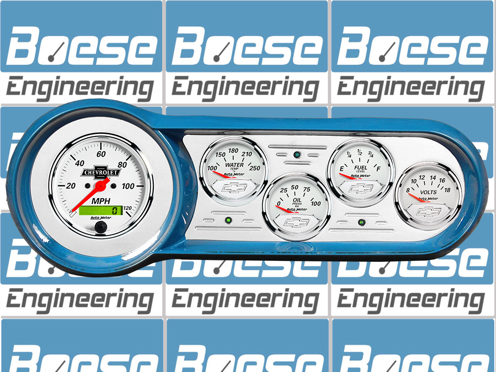 1953-1954 Chevy Car Billet Aluminum Gauge Panel With Auto Meter Chevy Vintage Gauges