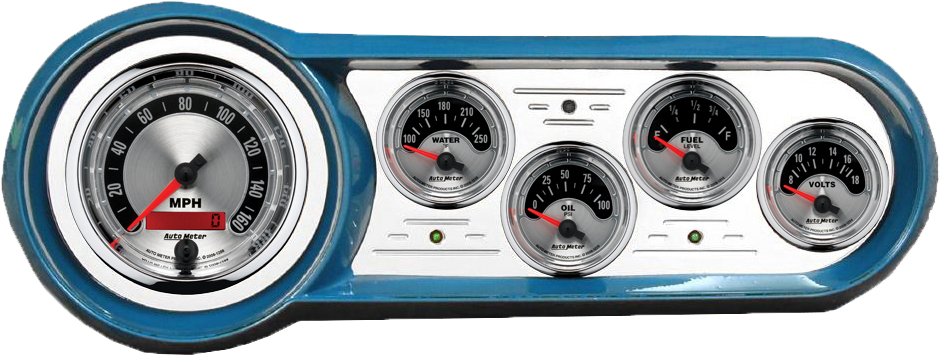 1953-1954 Chevy Car Billet Aluminum Dash Insert w/ Auto Meter American Muscle Gauges