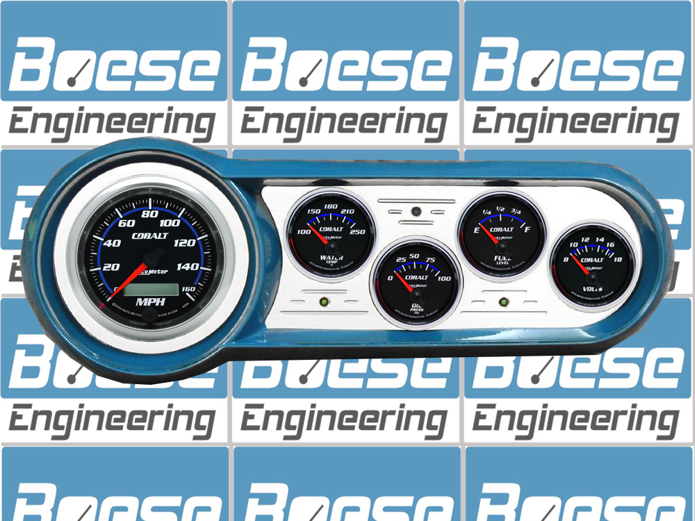 1953-1954 Chevy Car Billet Aluminum Gauge Panel w/ Auto Meter Cobalt Gauges