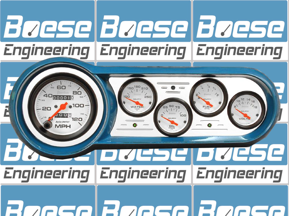 1953-1954 Chevy Car Aluminum Gauge Panel w/ Auto Meter Phantom Gauges
