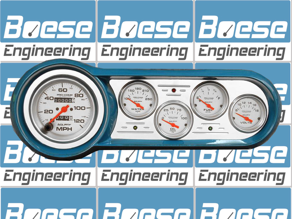 1953-1954 Chevy Car Billet Aluminum Gauge Panel w/ Ultra-Lite Gauges