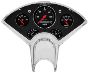 1955-1956 Chevy Car Billet Aluminum Gauge Panel w/ Auto Meter Street Rod series gauges
