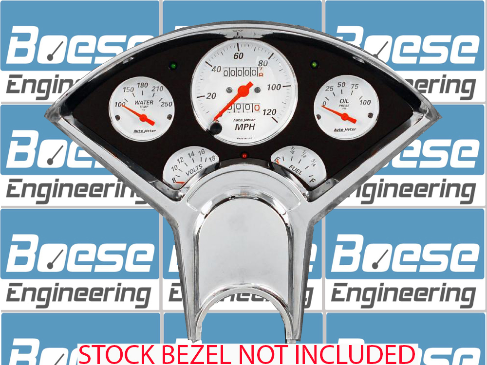 1955-1956 Chevy Car Billet Aluminum Gauge Panel w/ AutoMeter Street Rod series gauges (black anodized) - Image 5