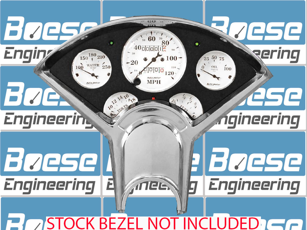 1955-1956 Chevy Car Billet Aluminum Gauge Panel w/ AutoMeter Street Rod series gauges (black anodized) - Image 6