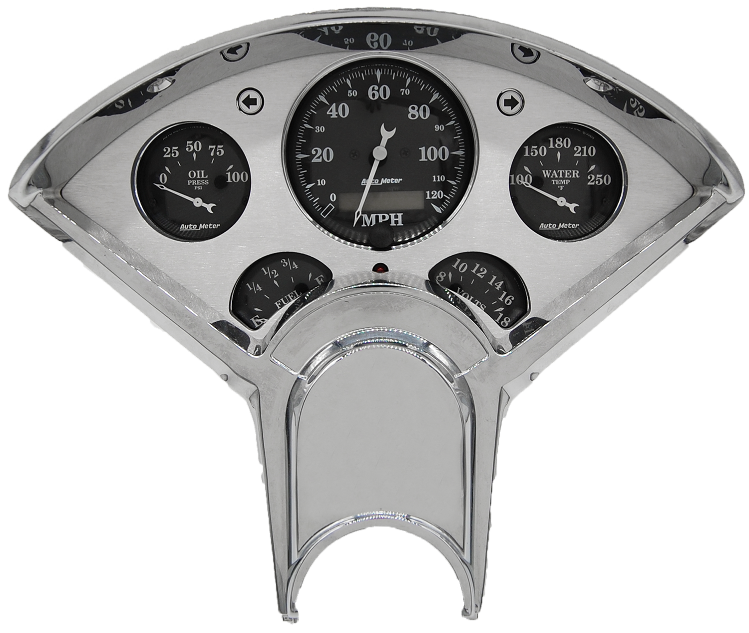 1955-1956 Chevy Car Billet Aluminum Gauge Panel w/ Auto Meter Street Rod series gauges - Image 3