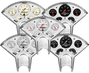 1955-1956 Chevy Car Billet Aluminum Gauge Panel w/ AutoMeter Street Rod series gauges
