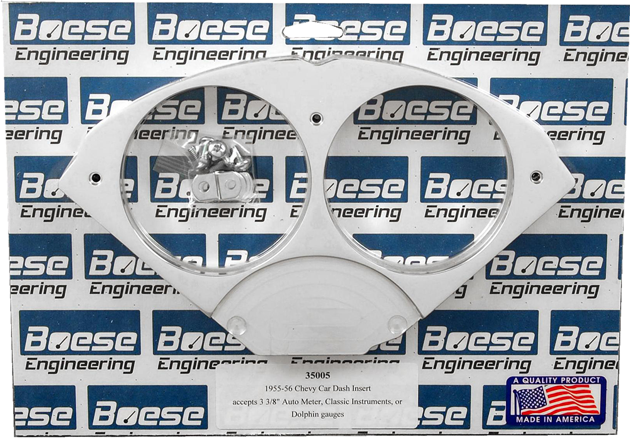 55-56 Chevy Car Aluminum Gauge Panel for 3 3/8" Quads