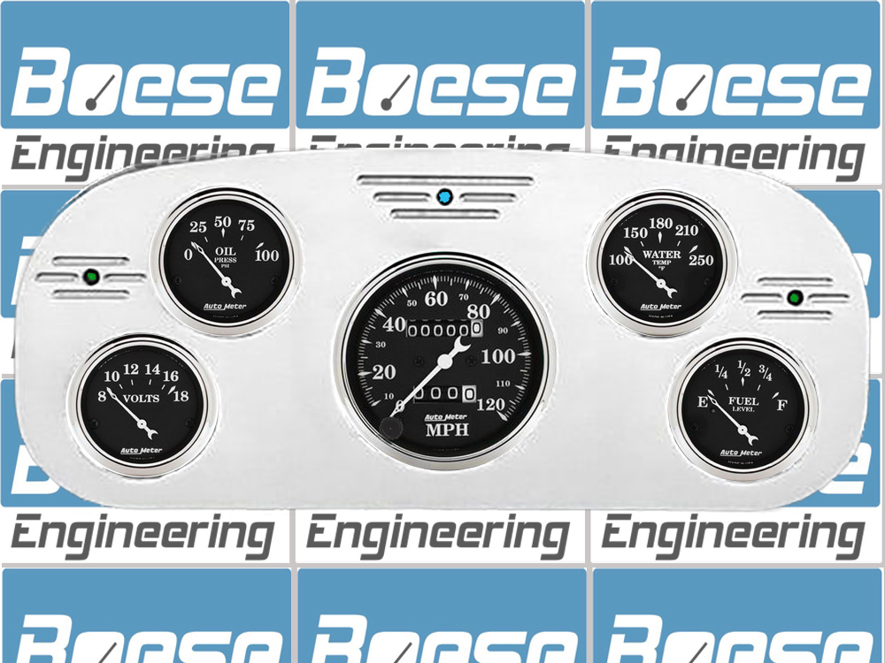 1935-1937 Ford Truck Billet Aluminum Gauge Panel With Auto Meter Street Rod series gauges - Image 4