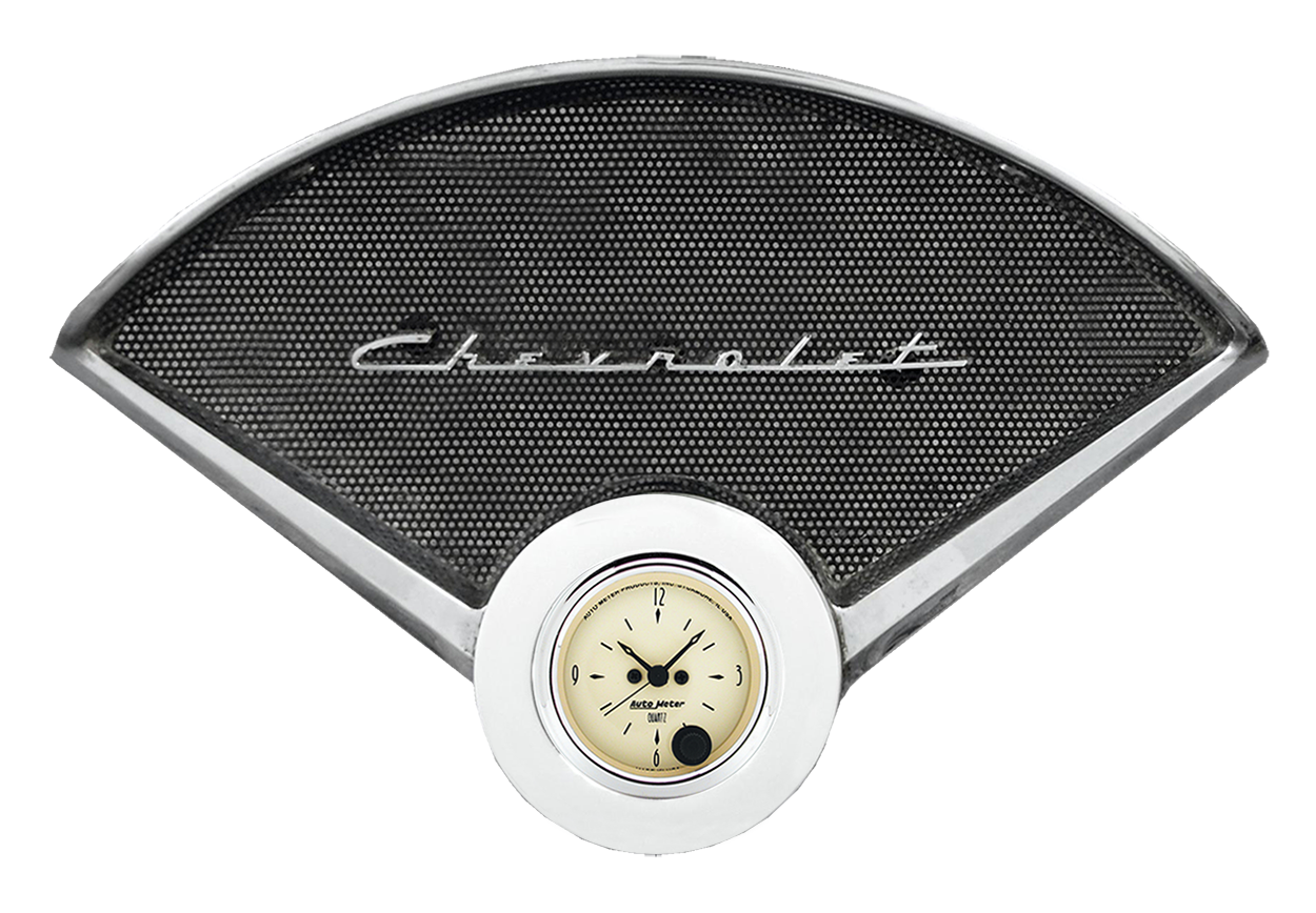 55 56 Chevy Car clock aluminum insert w/ Auto Meter Street Rod series quartz clock - Image 5
