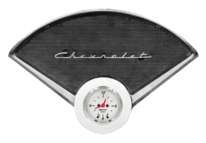 55 56 Chevy Car clock aluminum insert w/ Auto Meter Street Rod series quartz clock