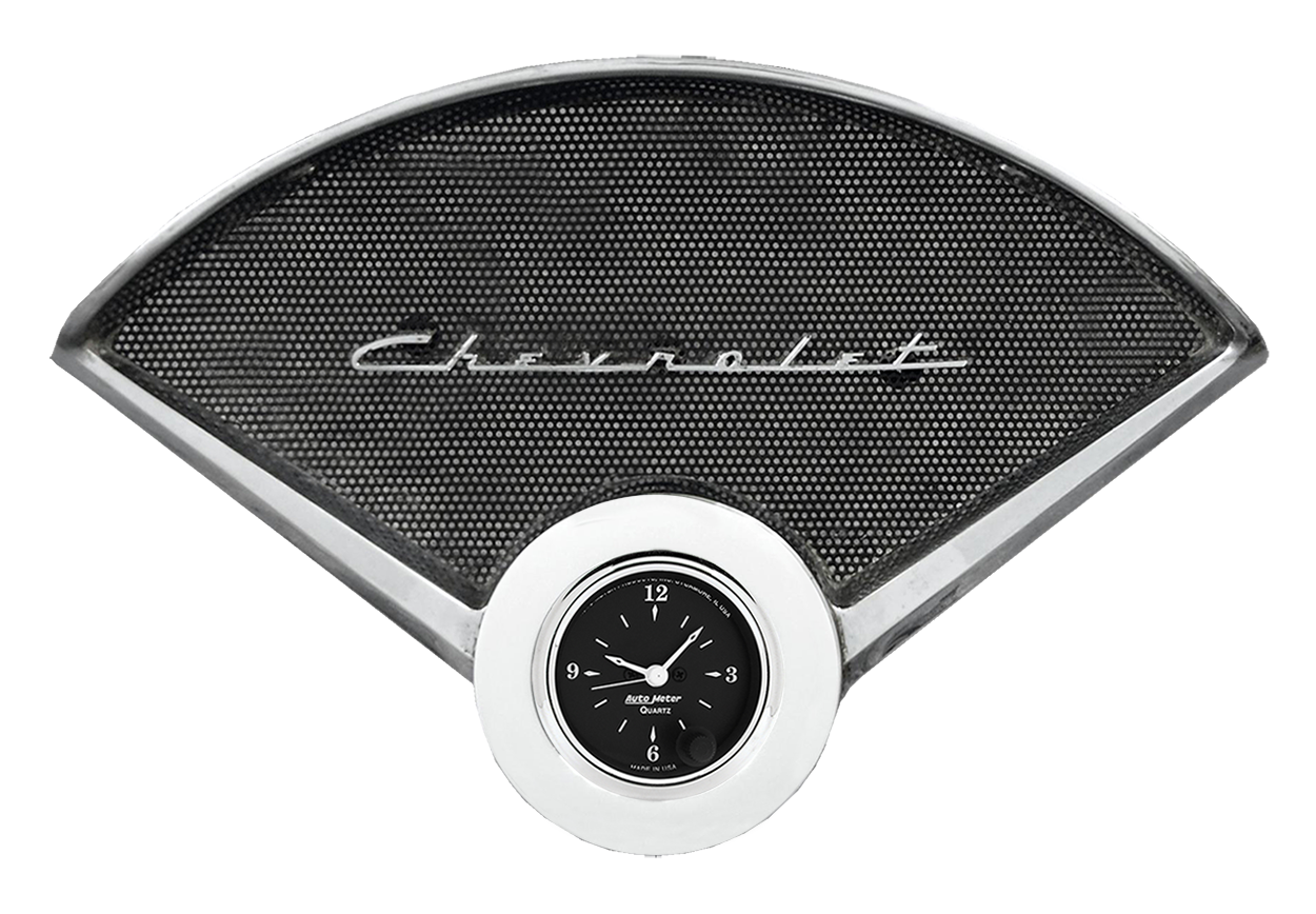 55 56 Chevy Car clock aluminum insert w/ Auto Meter Street Rod series quartz clock - Image 3