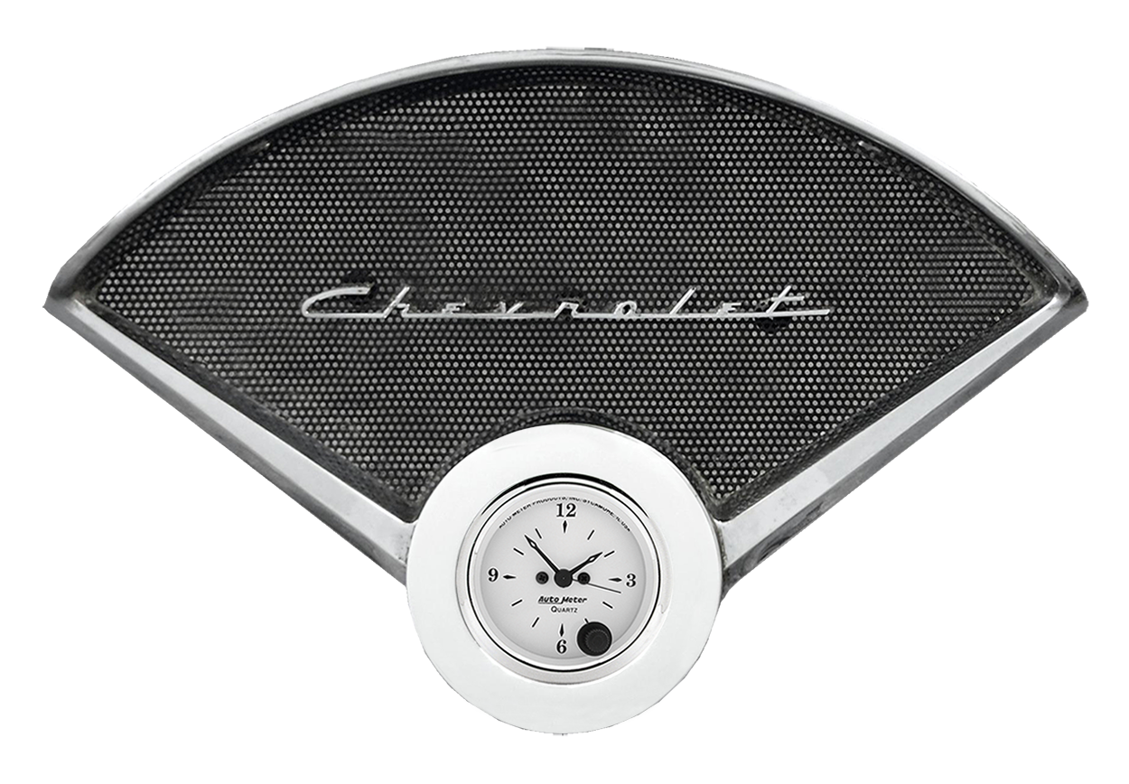 55 56 Chevy Car clock aluminum insert w/ Auto Meter Street Rod series quartz clock - Image 4