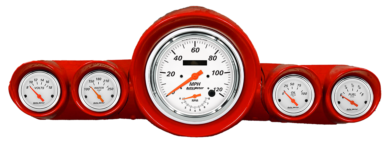 1959-1960 Chevy Impala Speedometer Insert with AutoMeter Arctic White Gauges (Speedo/Tach)