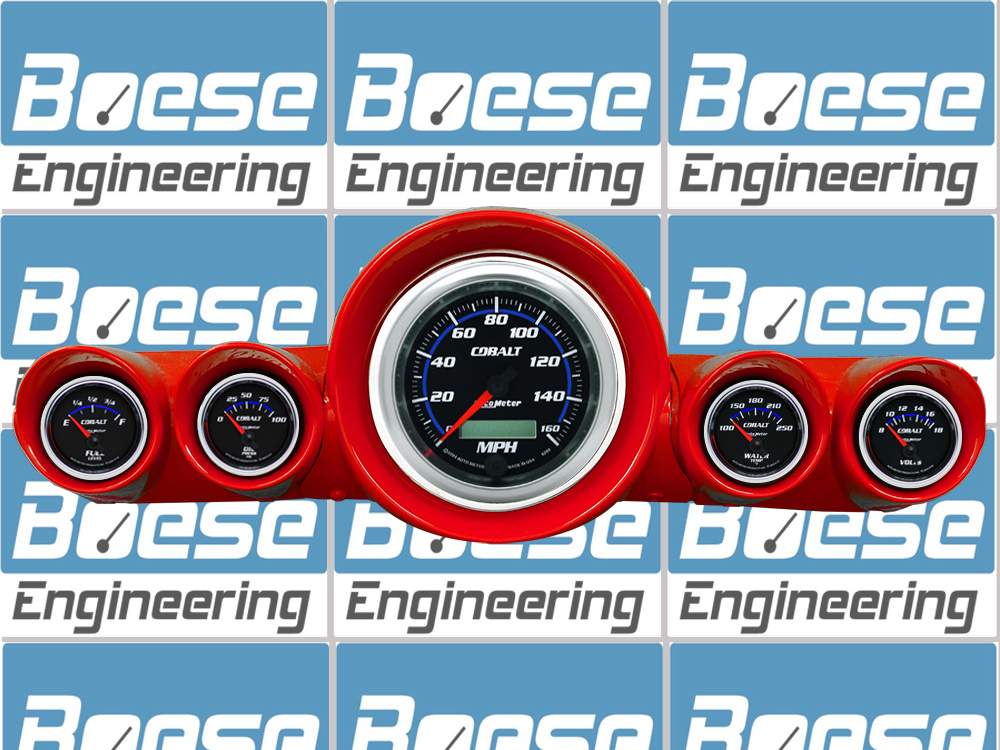 1959-1960 Chevy Impala Aluminum Adapter Ring w/ Auto Meter Cobalt Gauges