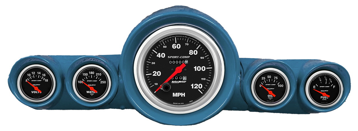 1959-1960 Chevy Impala Aluminum Adapter Ring w/ Sport-Comp Gauges - Image 2