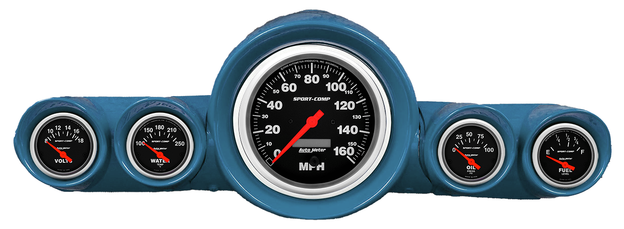 1959-1960 Chevy Impala Aluminum Adapter Ring w/ Sport-Comp Gauges