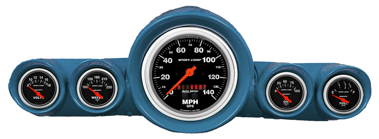 1959-1960 Chevy Impala Aluminum Adapter Ring w/ Sport-Comp Gauges - Image 3