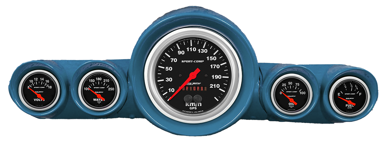 1959-1960 Chevy Impala Aluminum Adapter Ring w/ Sport-Comp Gauges - Image 4