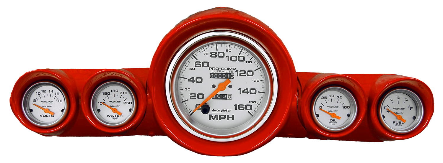 1959-1960 Chevy Car Aluminum Adapter Ring w/ Ultra-Lite Gauges