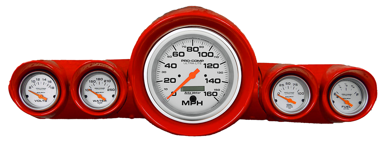 1959-1960 Chevy Car Aluminum Adapter Ring w/ Ultra-Lite Gauges - Image 2