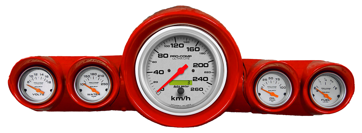 1959-1960 Chevy Car Aluminum Adapter Ring w/ Ultra-Lite Gauges - Image 3