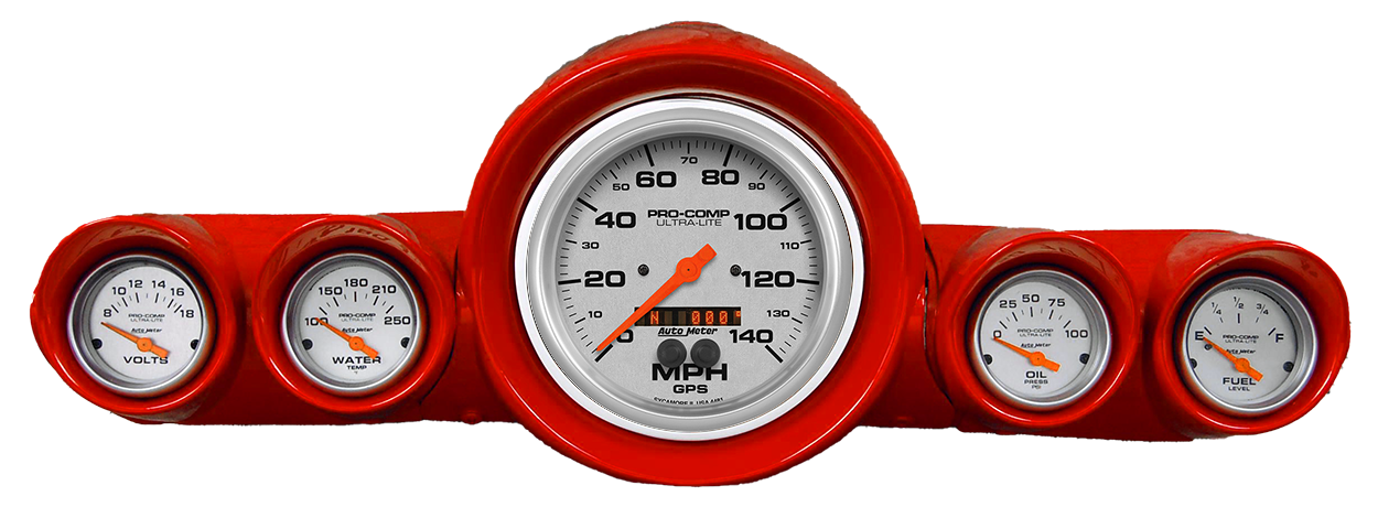 1959-1960 Chevy Car Aluminum Adapter Ring w/ Ultra-Lite Gauges - Image 4