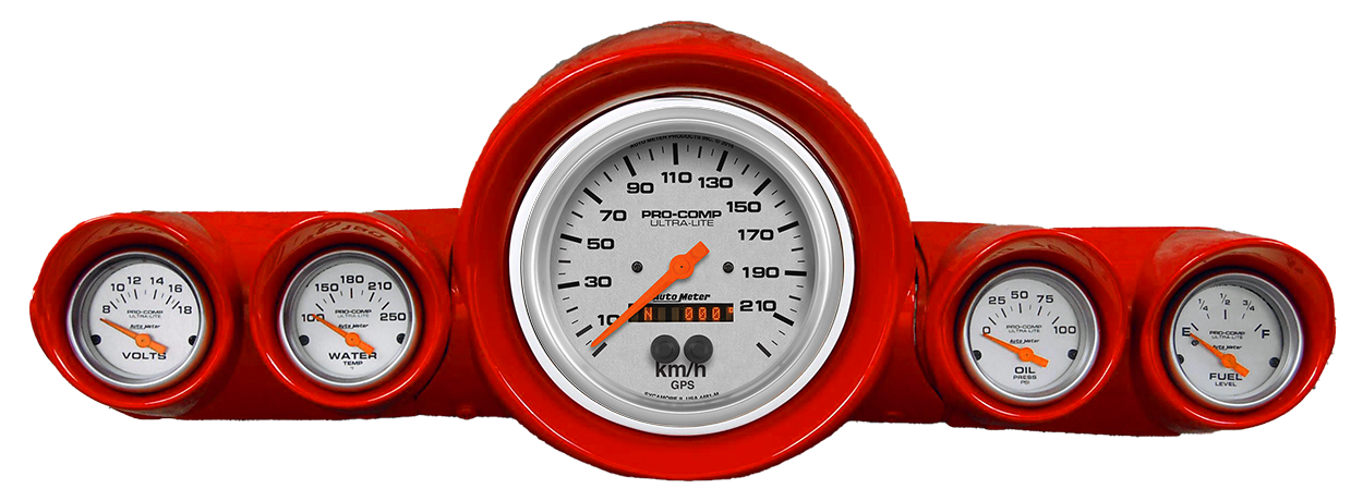 1959-1960 Chevy Car Aluminum Adapter Ring w/ Ultra-Lite Gauges - Image 5