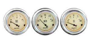 1961-62 Chevy Impala Aluminum Adapter Rings w/ Auto Meter Antique Beige Gauges