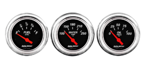 1961-62 Chevy Impala Aluminum Adapter Rings w/ Auto Meter Designer Black Gauges