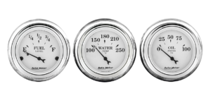 1961-62 Chevy Impala Aluminum Adapter Rings w/ Auto Meter Old Tyme White Gauges