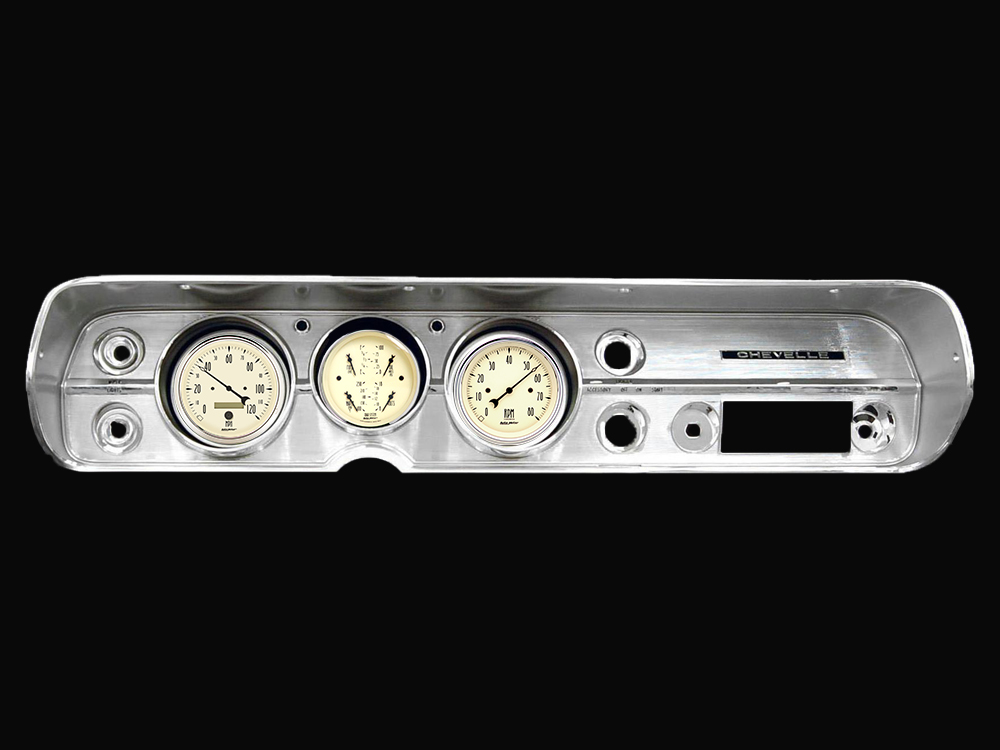 1964-1965 Chevelle Aluminum Adapter Panel w/ Auto Meter Street Rod Series Gauges - Image 17