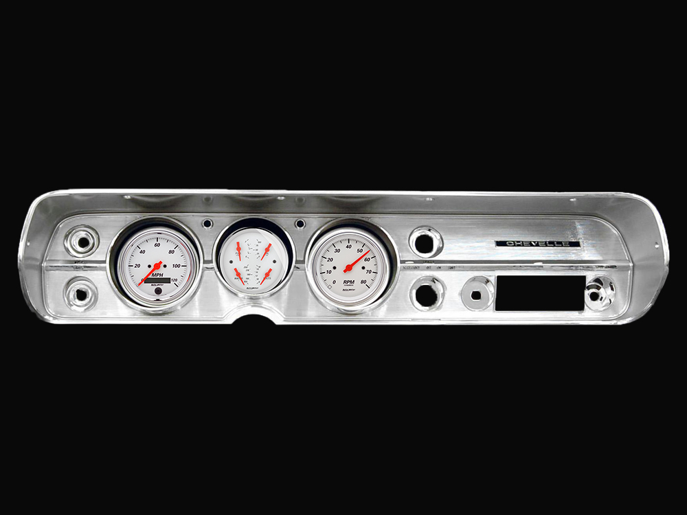 1964-1965 Chevelle Aluminum Adapter Panel w/ Auto Meter Street Rod Series Gauges - Image 5