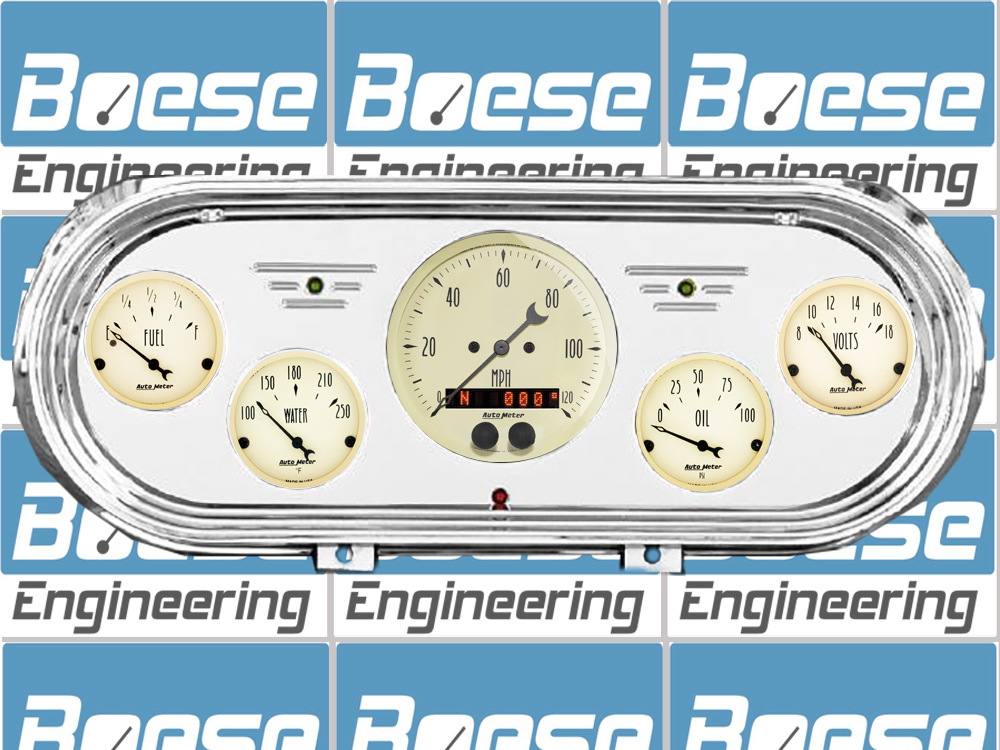 1962-1965 Chevy Nova Billet Aluminum Gauge Panel w/ Auto Meter Street Rod Series Gauges (GPS) - Image 4