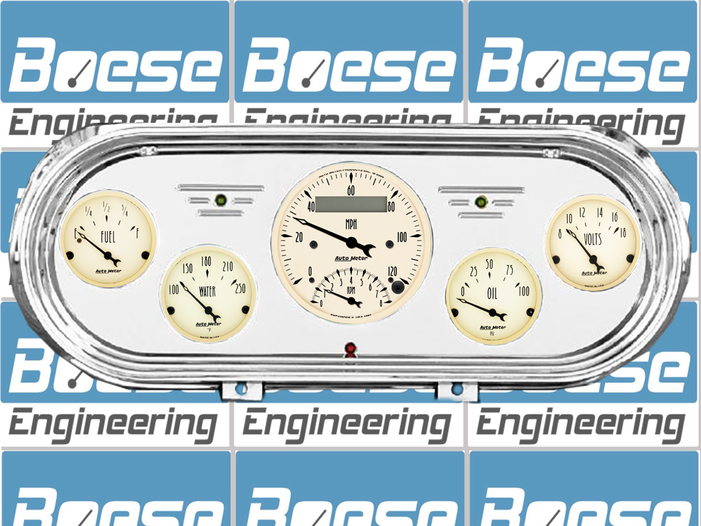 1962-1965 Chevy Nova Billet Aluminum Gauge Panel w Auto Meter Street Rod Series Gauges (Speedo/Tach) - Image 3