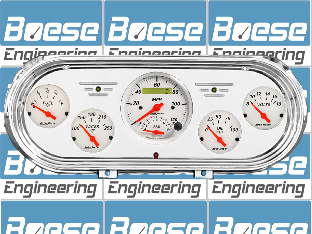 1962-1965 Chevy Nova Billet Aluminum Gauge Panel w Auto Meter Street Rod Series Gauges (Speedo/Tach)