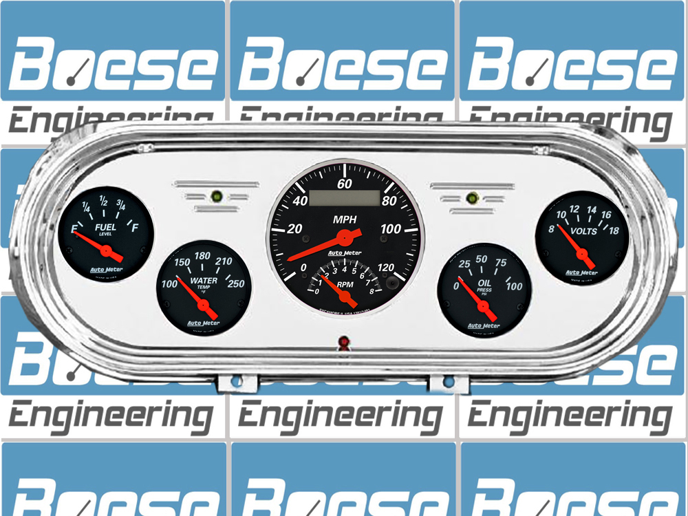 1962-1965 Chevy Nova Billet Aluminum Gauge Panel w Auto Meter Street Rod Series Gauges (Speedo/Tach) - Image 2