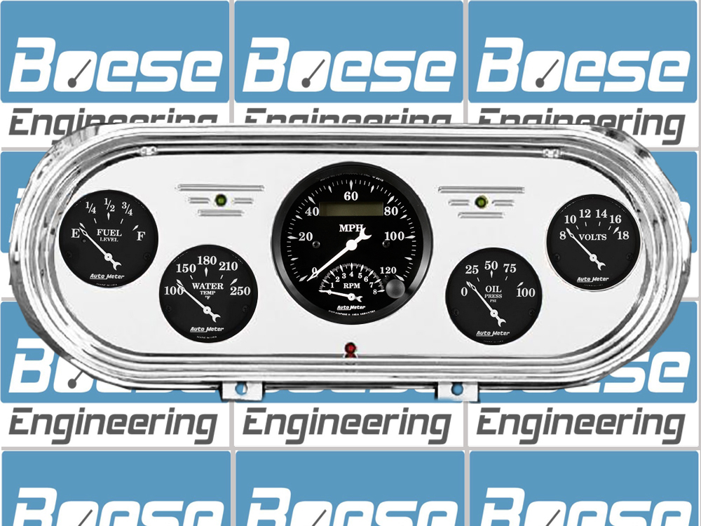 1962-1965 Chevy Nova Billet Aluminum Gauge Panel w Auto Meter Street Rod Series Gauges (Speedo/Tach) - Image 4